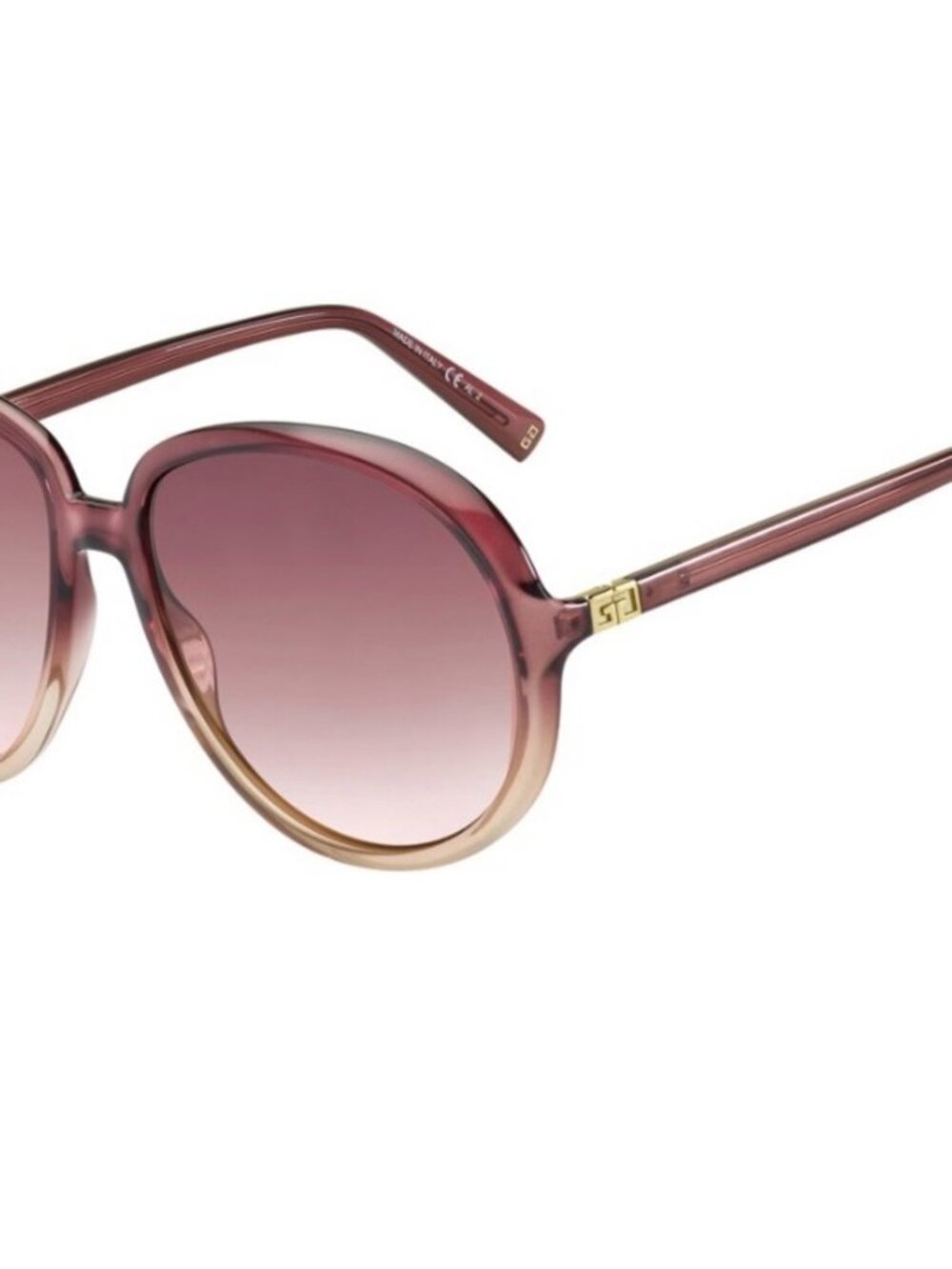 Women's Givenchy Oversized Round Ombre' Burgundy Peach Gradient Tinted Sunglasse - Picture 7 of 16